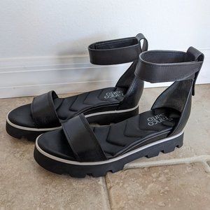 Franco Sarto Urbana Sandals Black Leather Size 6 1/2